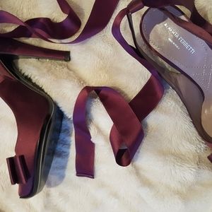 Alberta Ferretti Purple Satin Heels